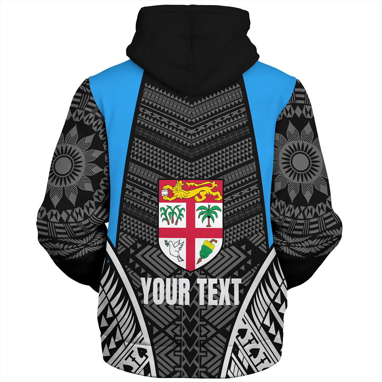 Fiji Sherpa Hoodie - Custom Fijian Tapa Patterns Sport Style