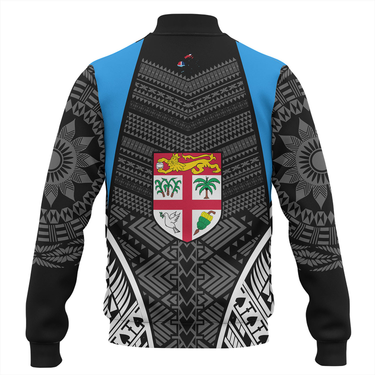 Fiji Baseball Jacket - Custom Fijian Tapa Patterns Sport Style