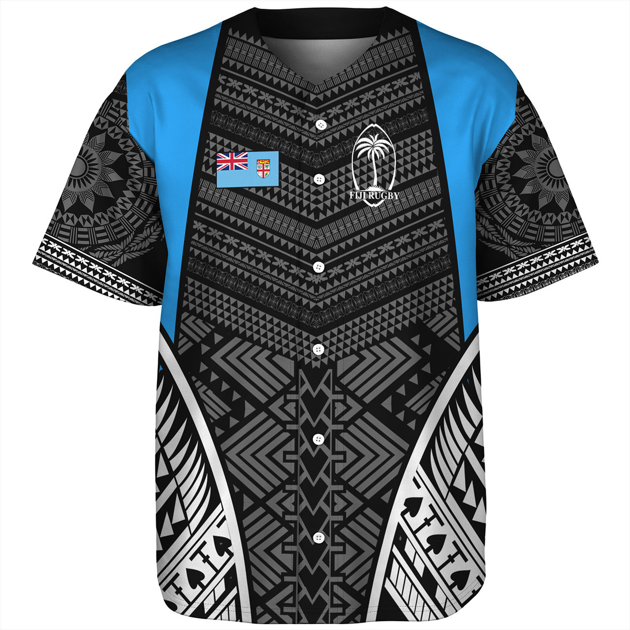 Fiji Baseball Shirt - Custom Fijian Tapa Patterns Sport Style