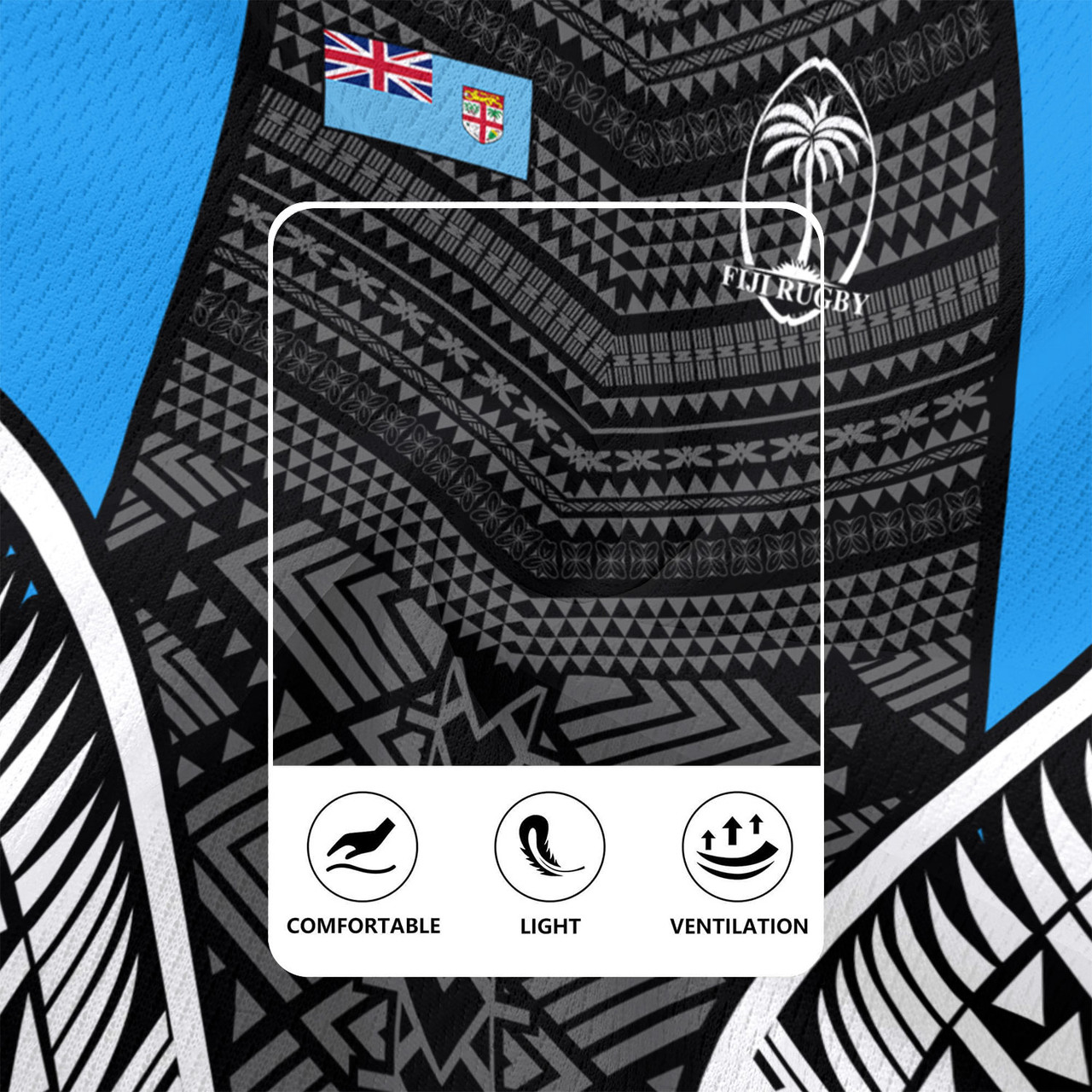 Fiji Rugby Jersey - Custom Fijian Tapa Patterns Sport Style