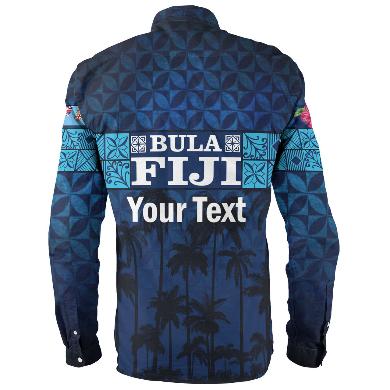 Fiji Long Sleeve Shirt - Custom Bula Fiji Masi Palm Tree Design