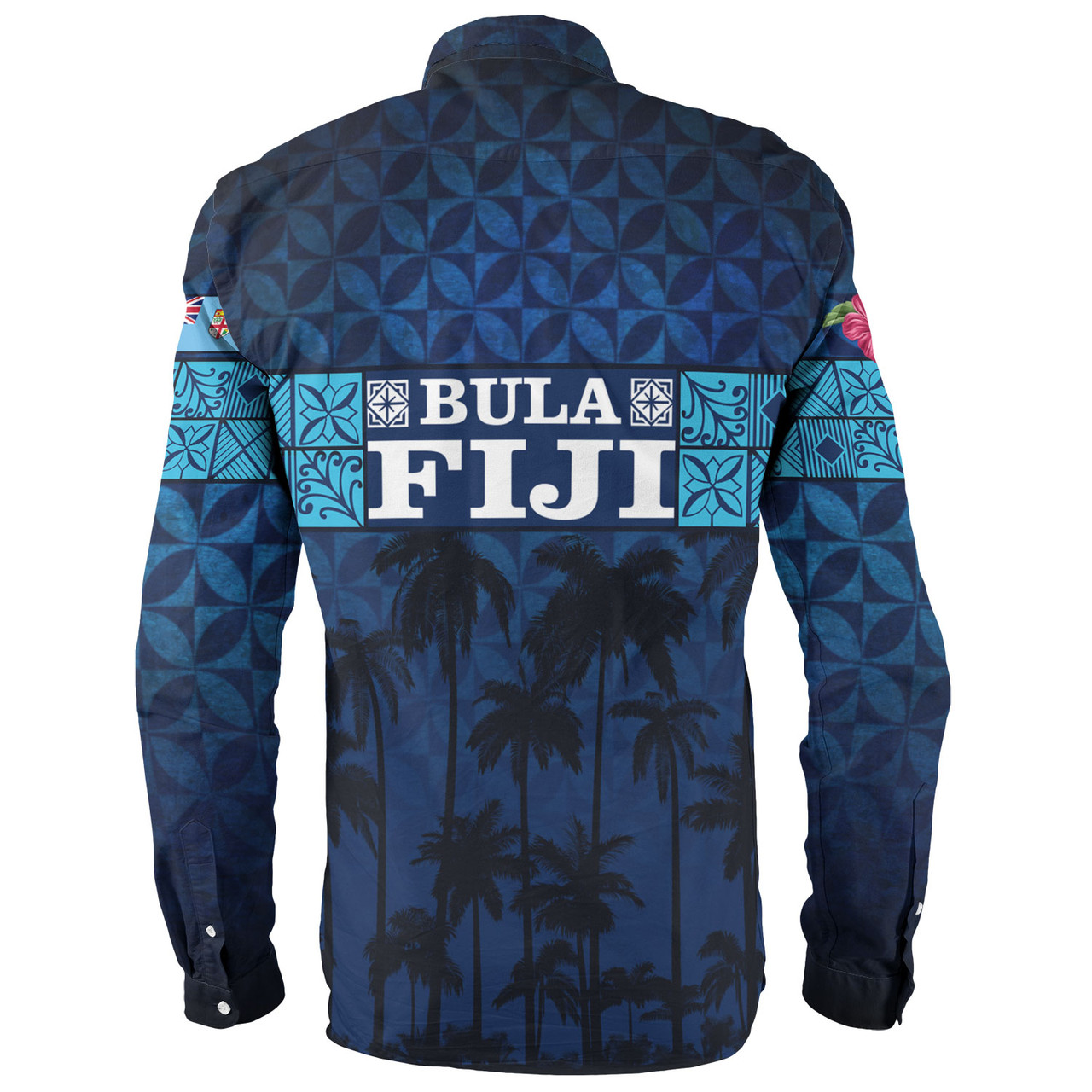 Fiji Long Sleeve Shirt - Custom Bula Fiji Masi Palm Tree Design