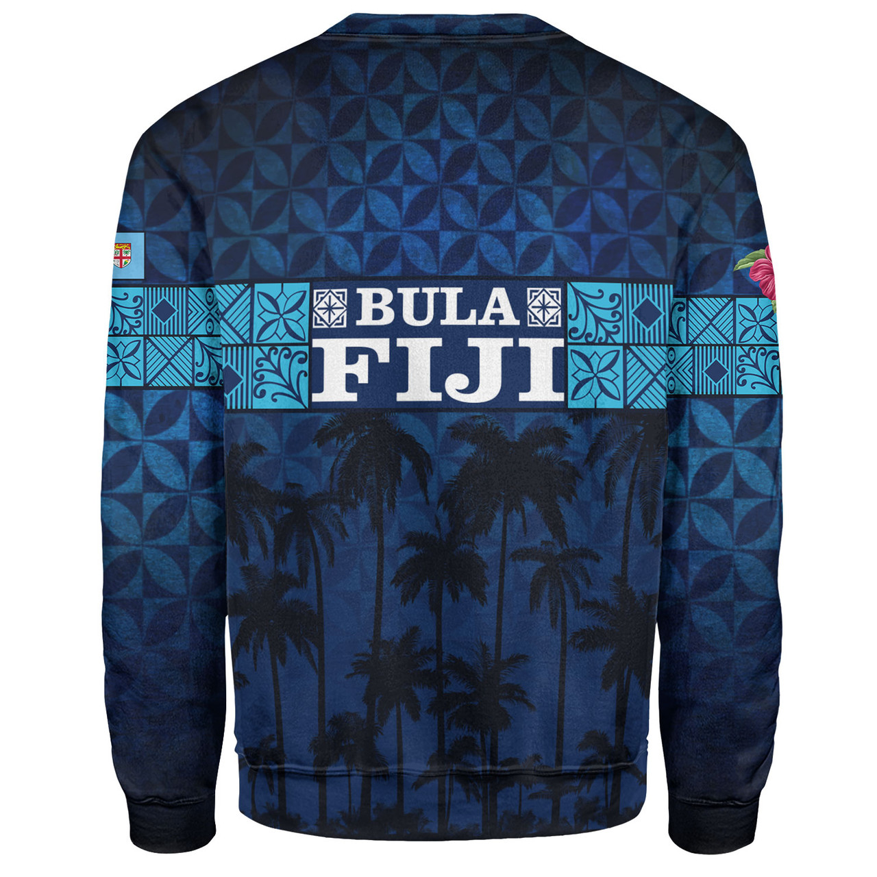 Fiji Sweatshirt - Custom Bula Fiji Masi Palm Tree Design