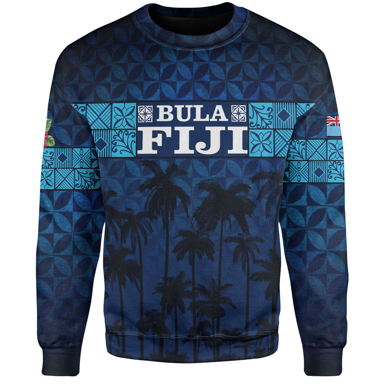 Fiji Sweatshirt - Custom Bula Fiji Masi Palm Tree Design