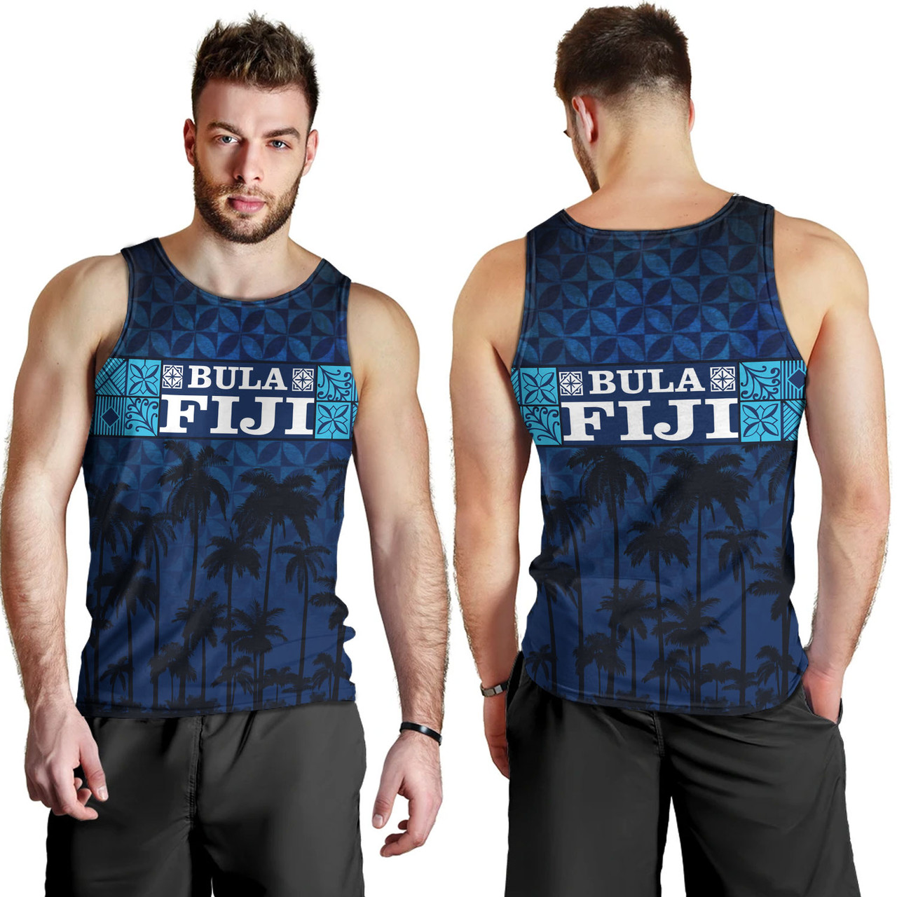 Fiji Tank Top - Custom Bula Fiji Masi Palm Tree Design