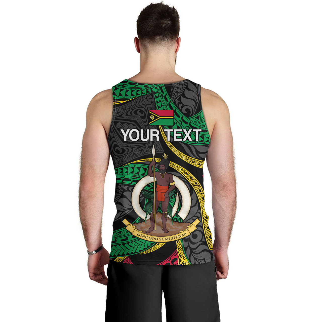 Vanuatu Tank Top - Custom Proud Vanuatu Tribal Pattern Mix Flag