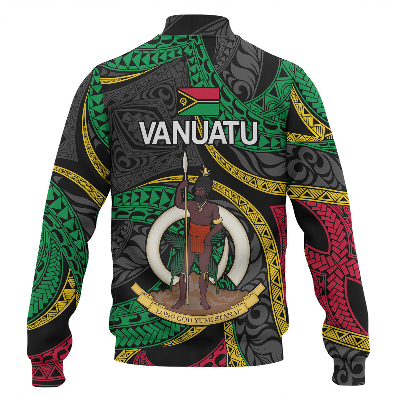 Vanuatu Baseball Jacket - Custom Proud Vanuatu Tribal Pattern Mix Flag