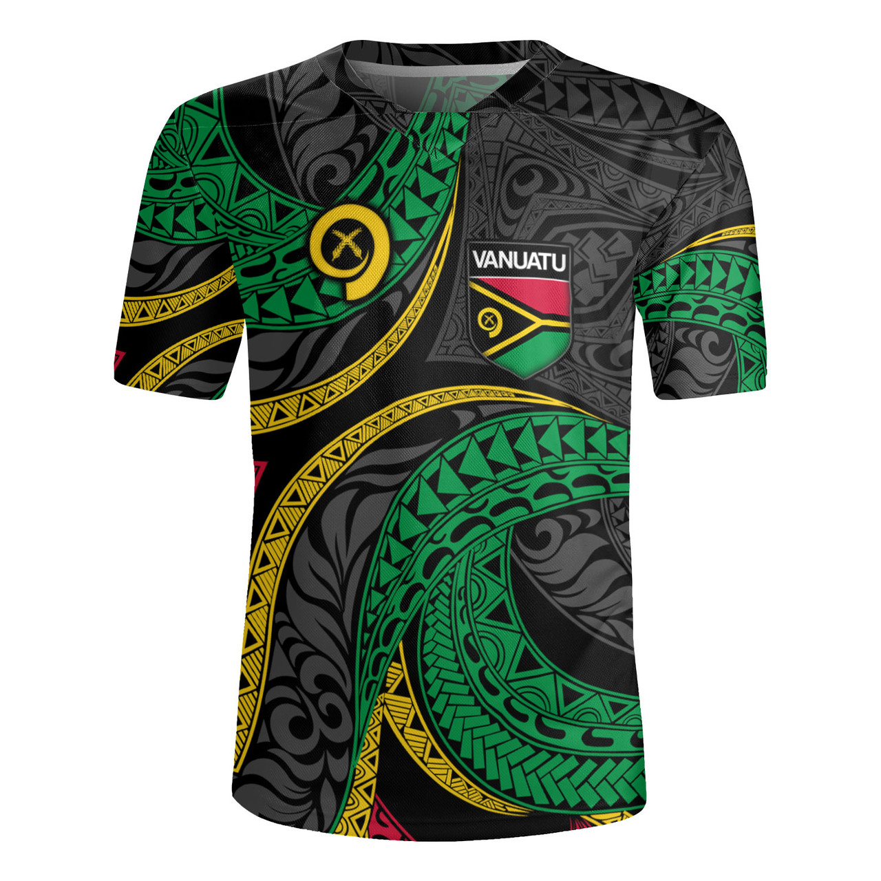 Vanuatu Rugby Jersey - Custom Proud Vanuatu Tribal Pattern Mix Flag