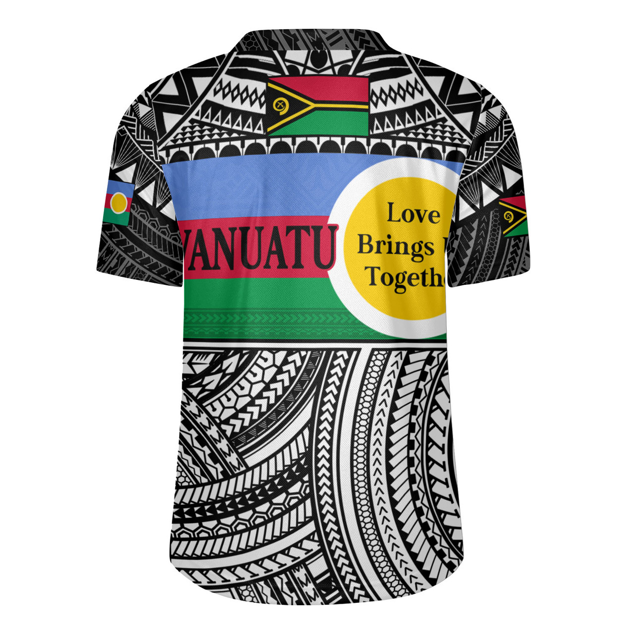 Vanuatu Rugby Jersey - Custom Shefa Tribal Pattern Mix Flag