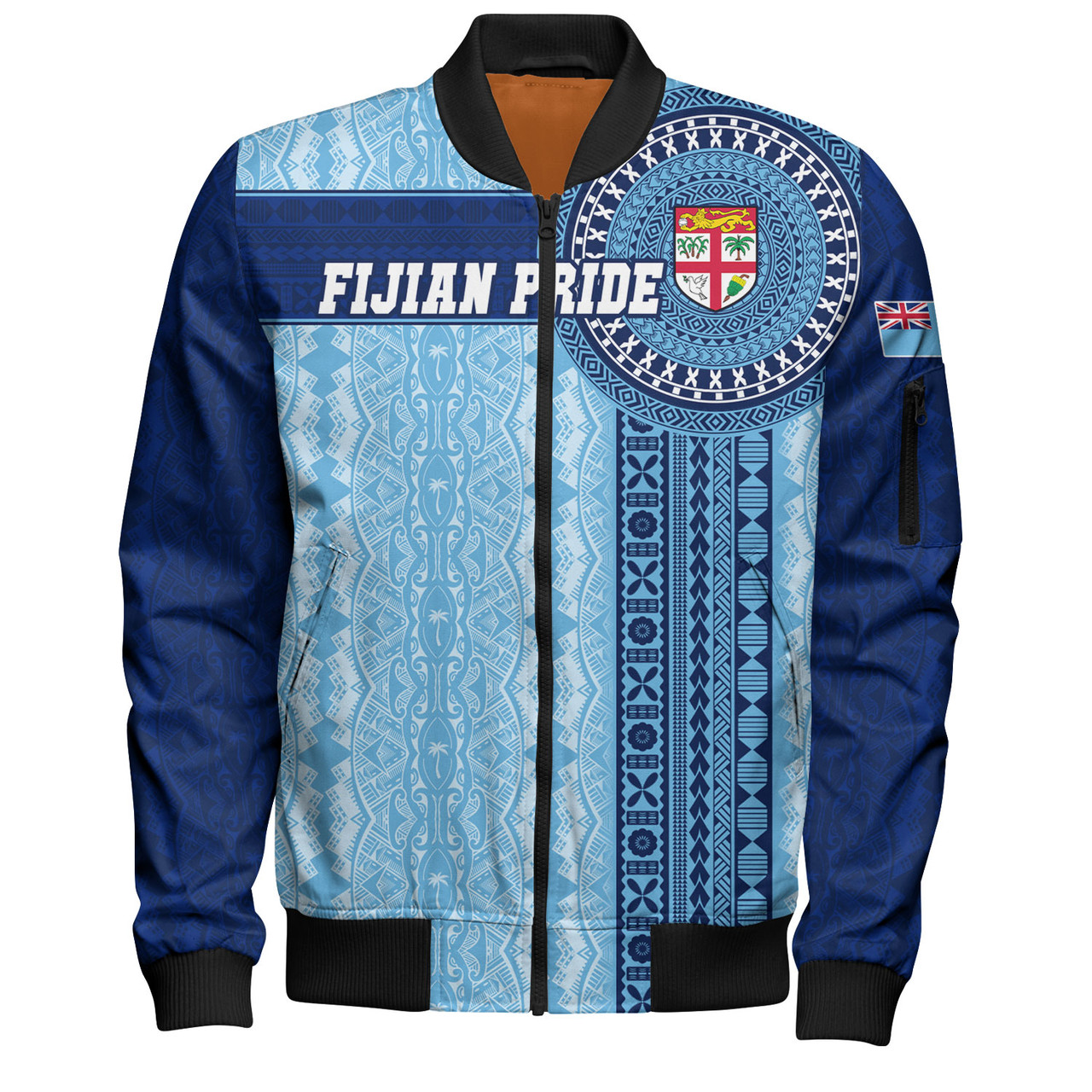 Fiji Bomber Jacket - Custom Forever Fiji Tapa Pattern Design
