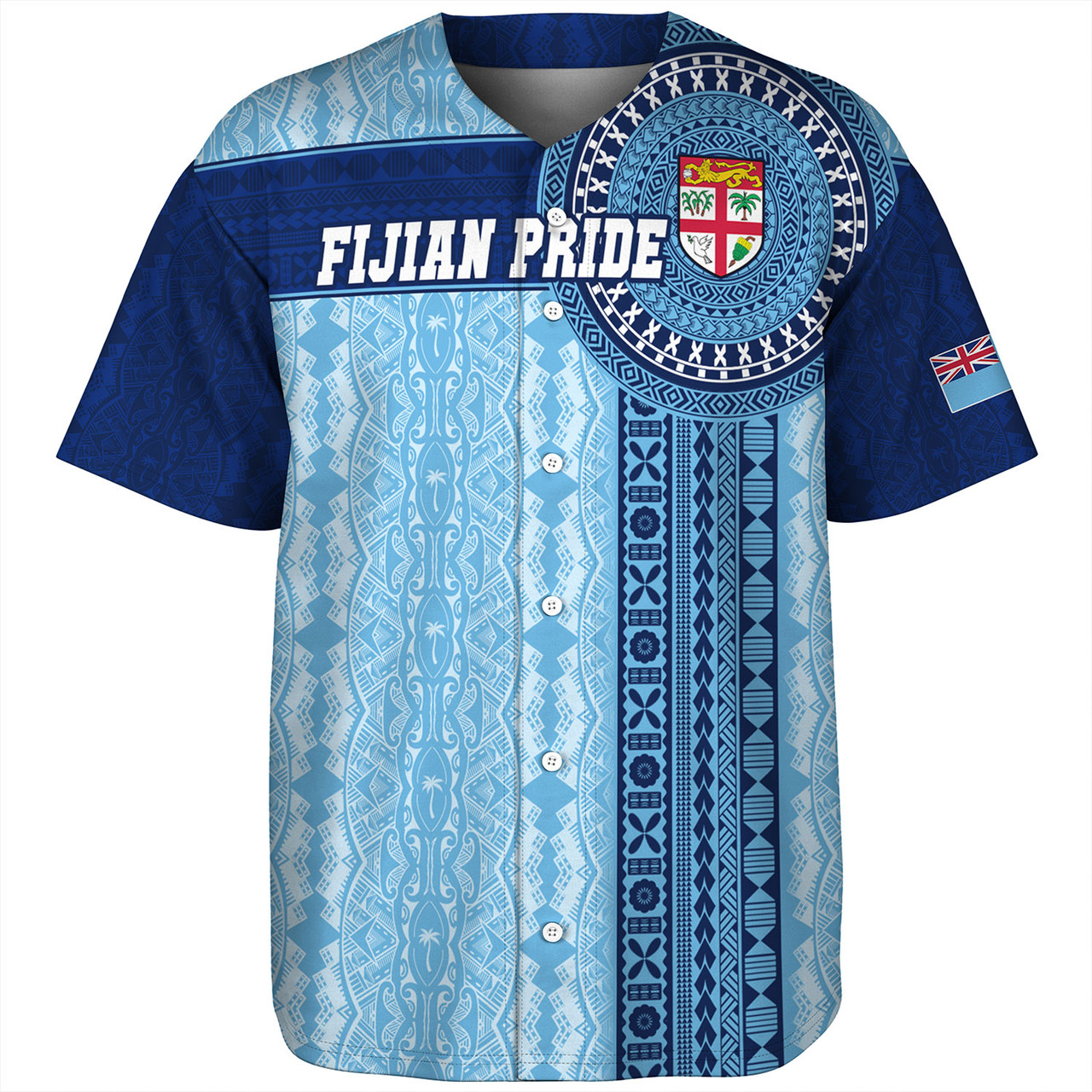 Fiji Baseball Shirt - Custom Forever Fiji Tapa Pattern Design
