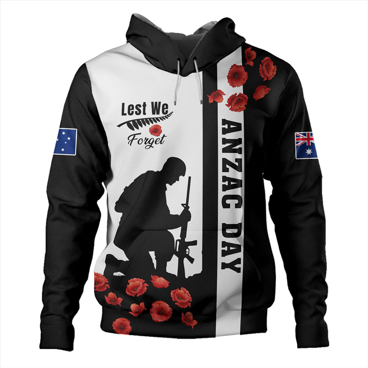 New Zealand Hoodie Anzac Day Lest We Forget Simple Style