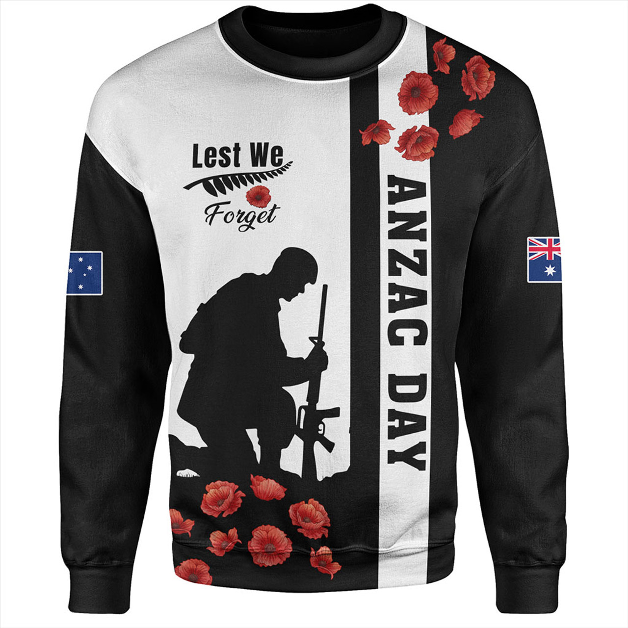 New Zealand Sweatshirt Anzac Day Lest We Forget Simple Style