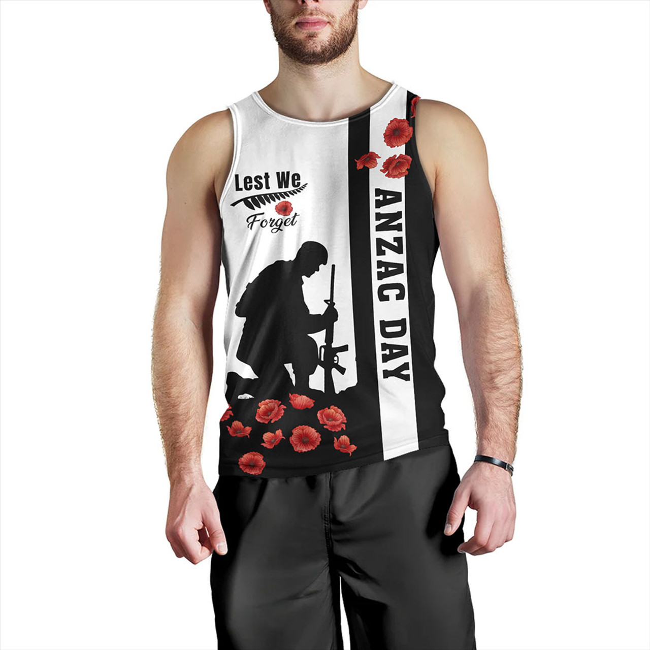 New Zealand Tank Top Anzac Day Lest We Forget Simple Style