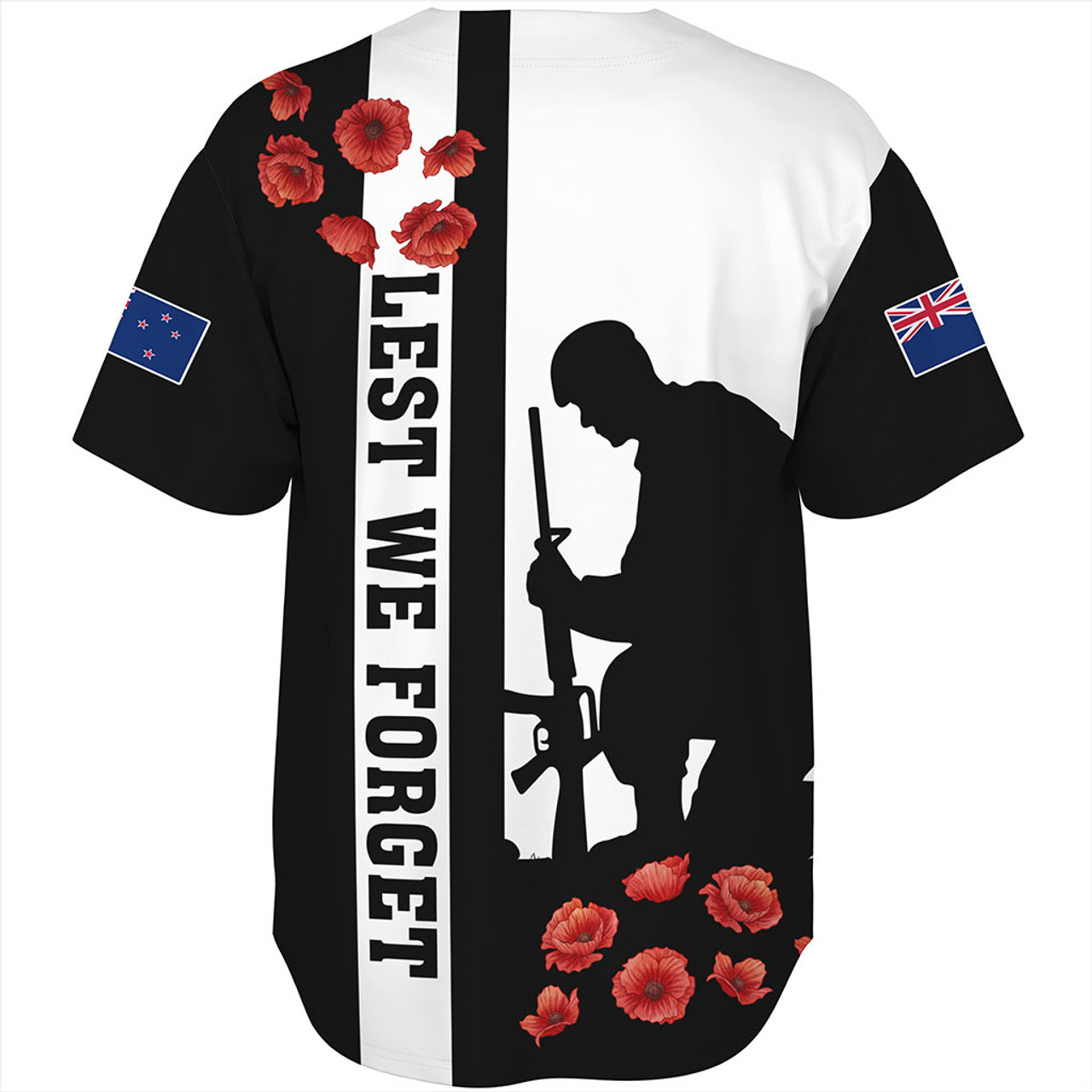 New Zealand Baseball Shirt Anzac Day Lest We Forget Simple Style