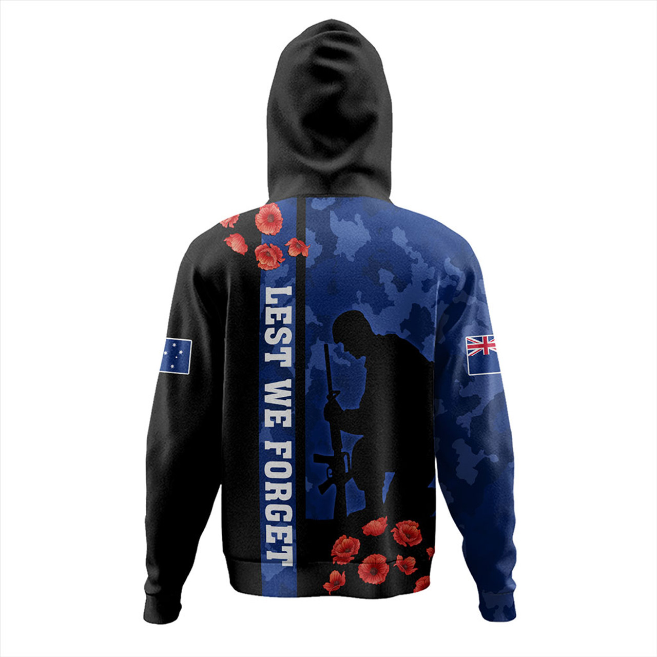 New Zealand Hoodie Anzac Day Lest We Forget Military Camouflage Simple Style