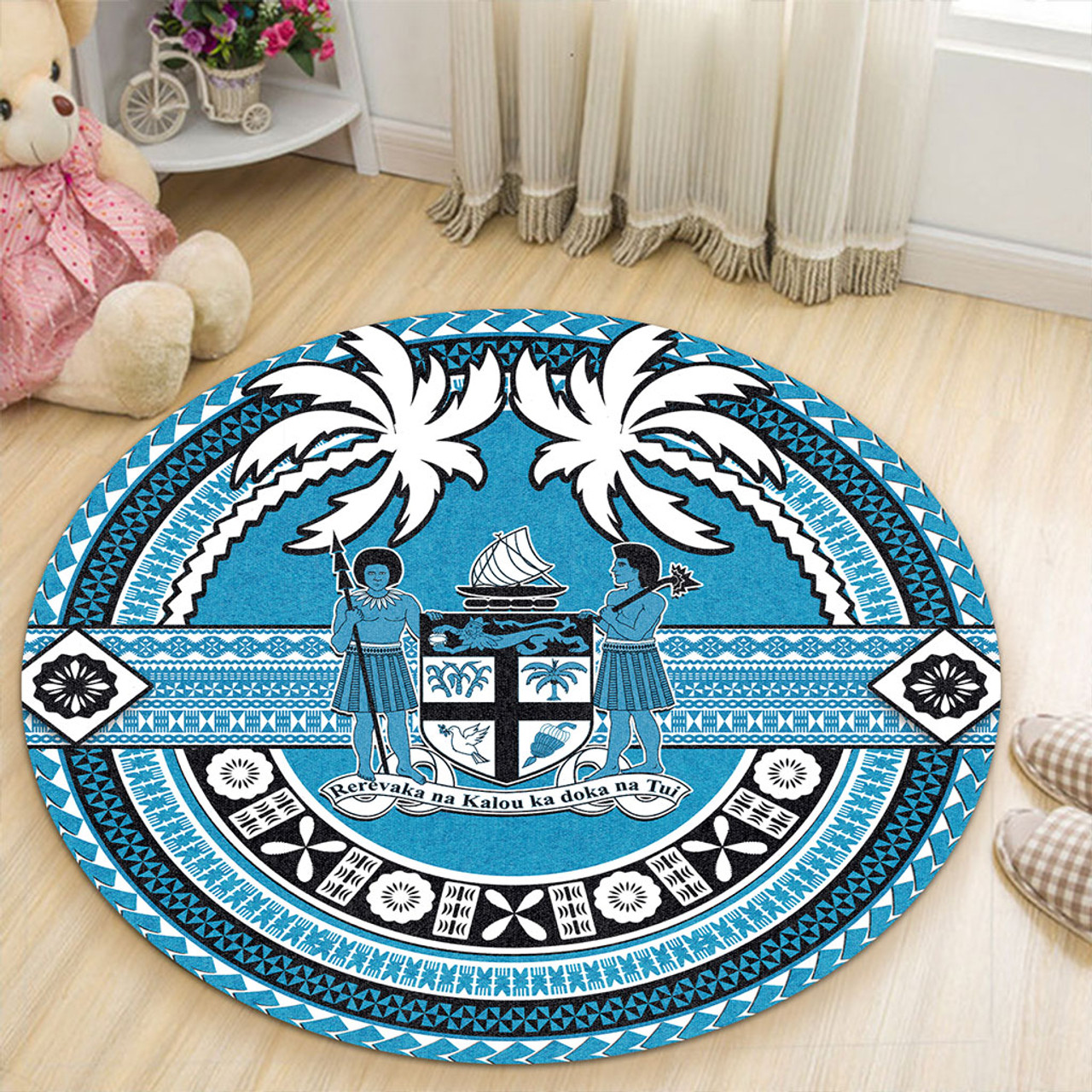 Fiji Round Rug Coat Of Arms