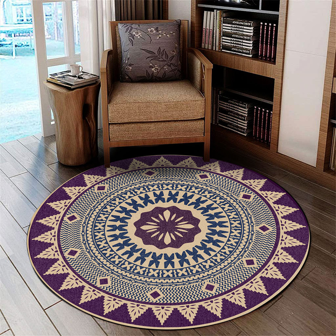 Fiji Round Rug Masi Pattern