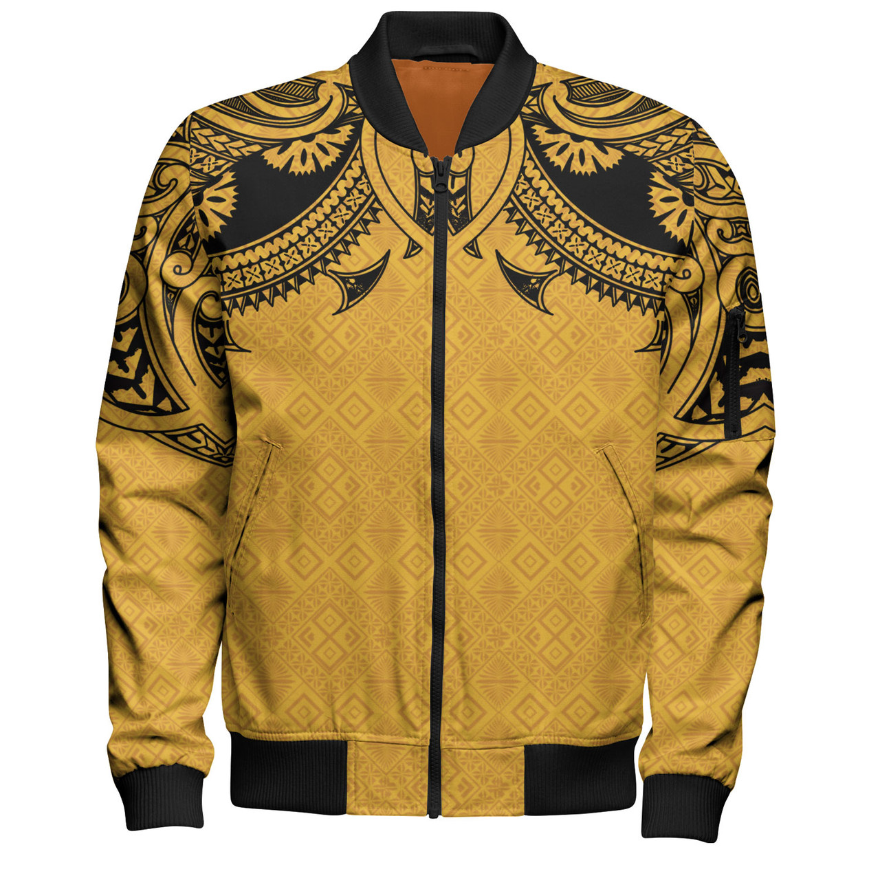 Fiji Bomber Jacket Fijian Masi Pacific Tribal Designs