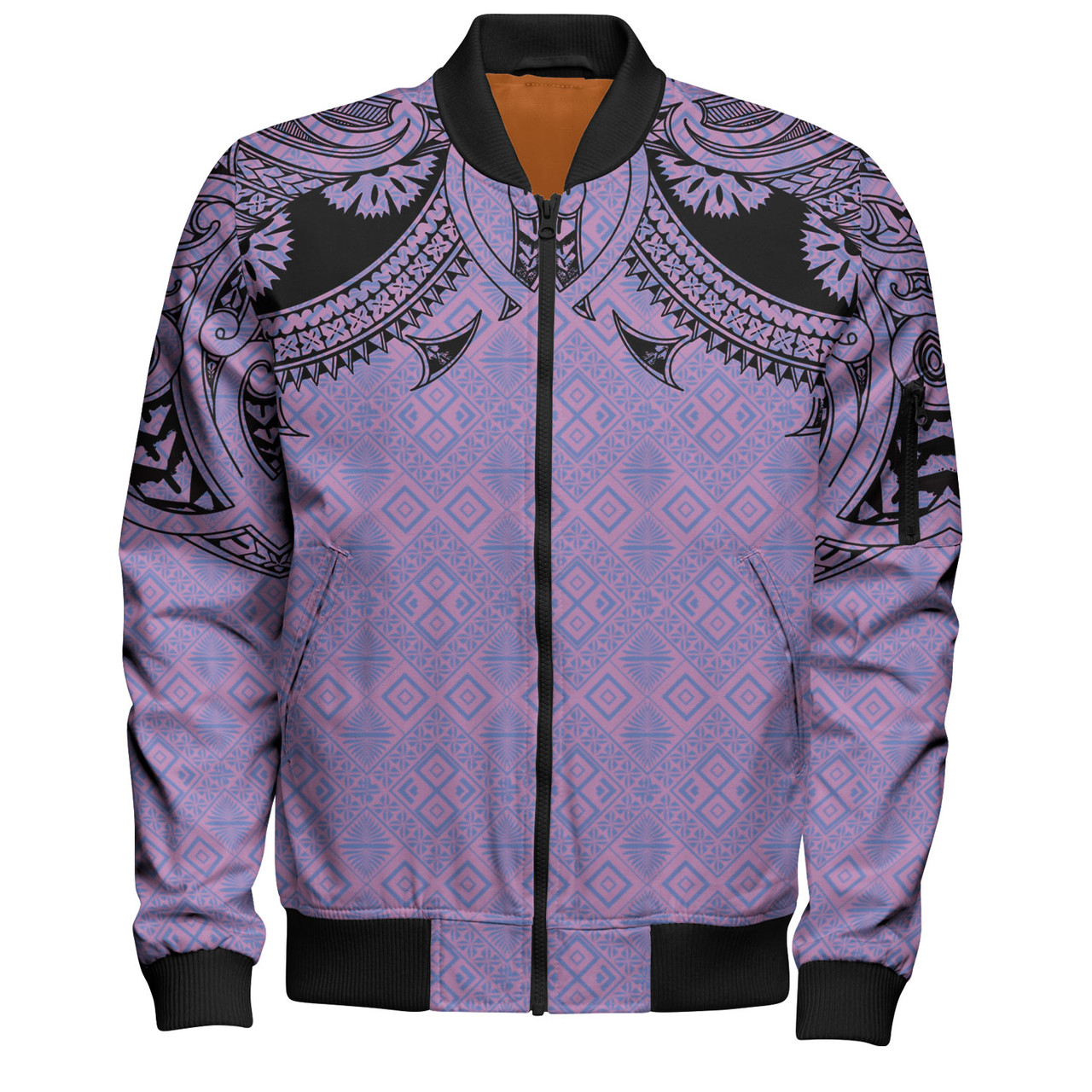 Fiji Bomber Jacket Fijian Masi Pacific Tribal Designs