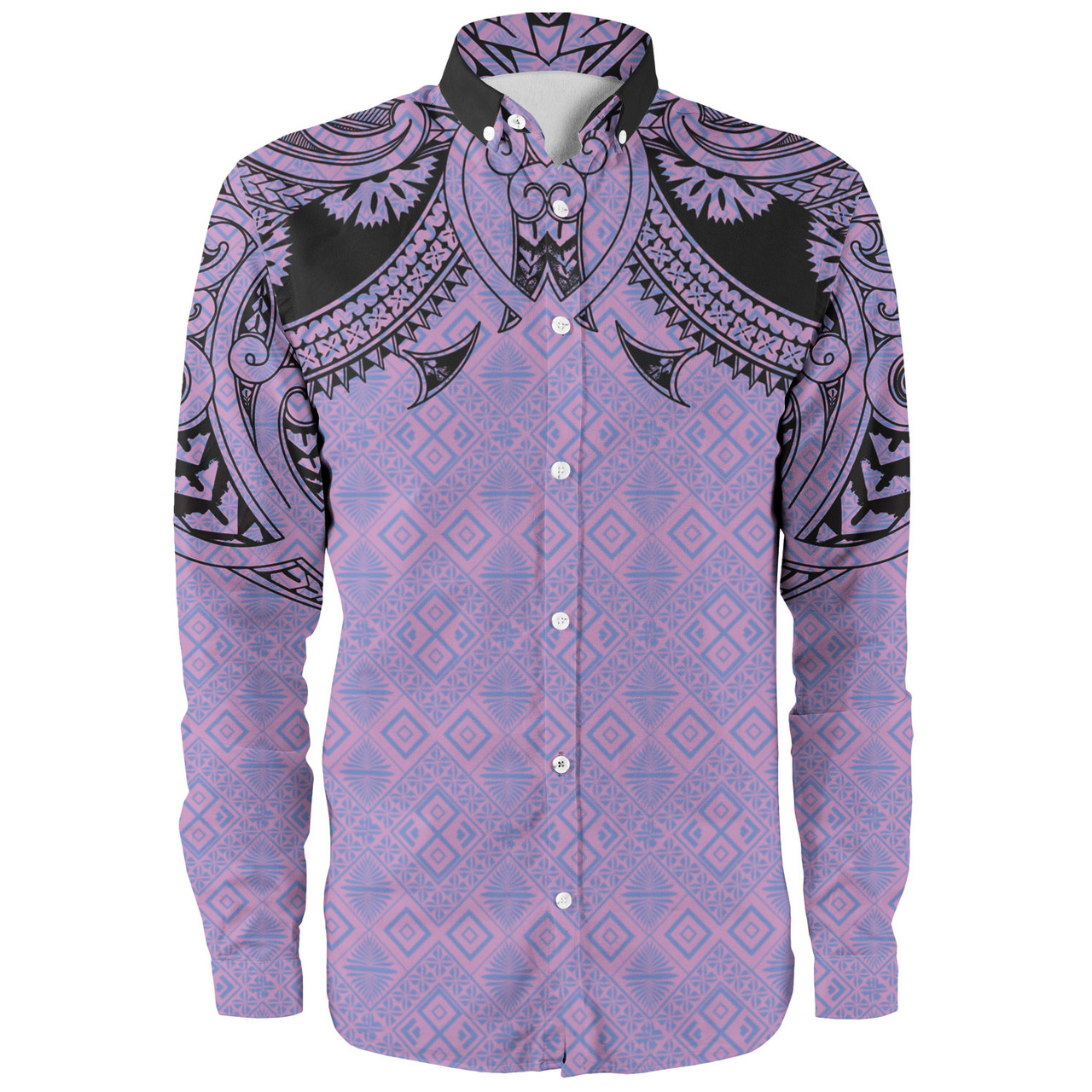 Fiji Long Sleeve Shirt Fijian Masi Pacific Tribal Designs