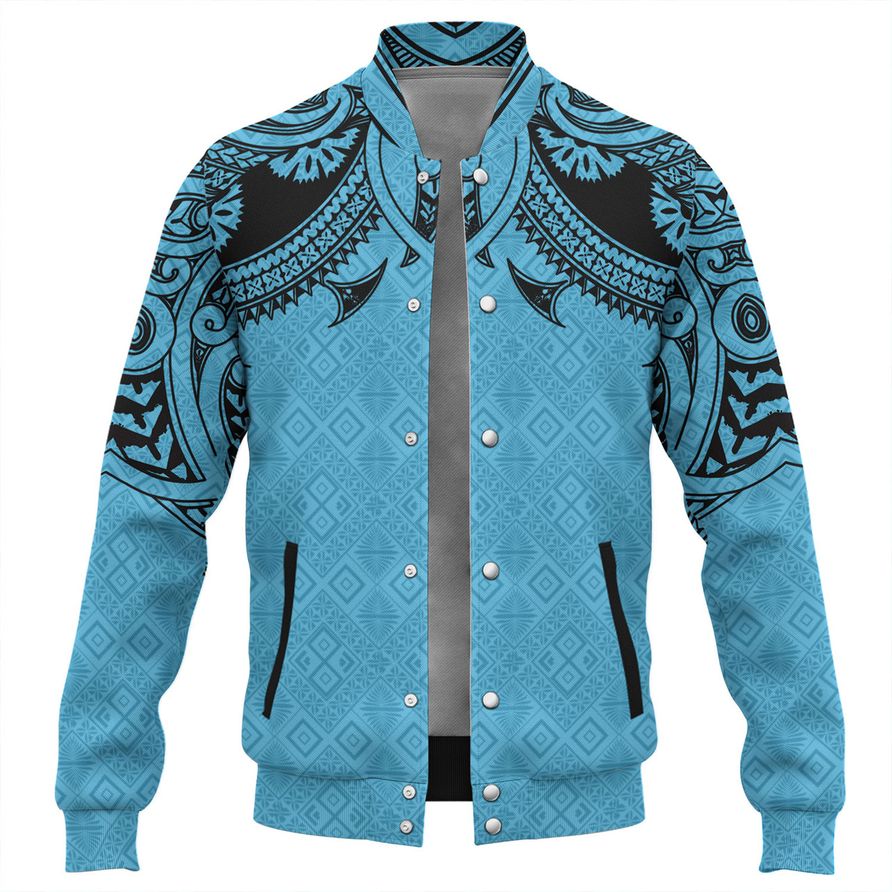 Fiji Baseball Jacket Fijian Masi Pacific Tribal Designs