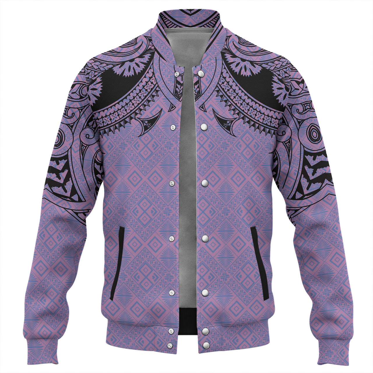 Fiji Baseball Jacket Fijian Masi Pacific Tribal Designs