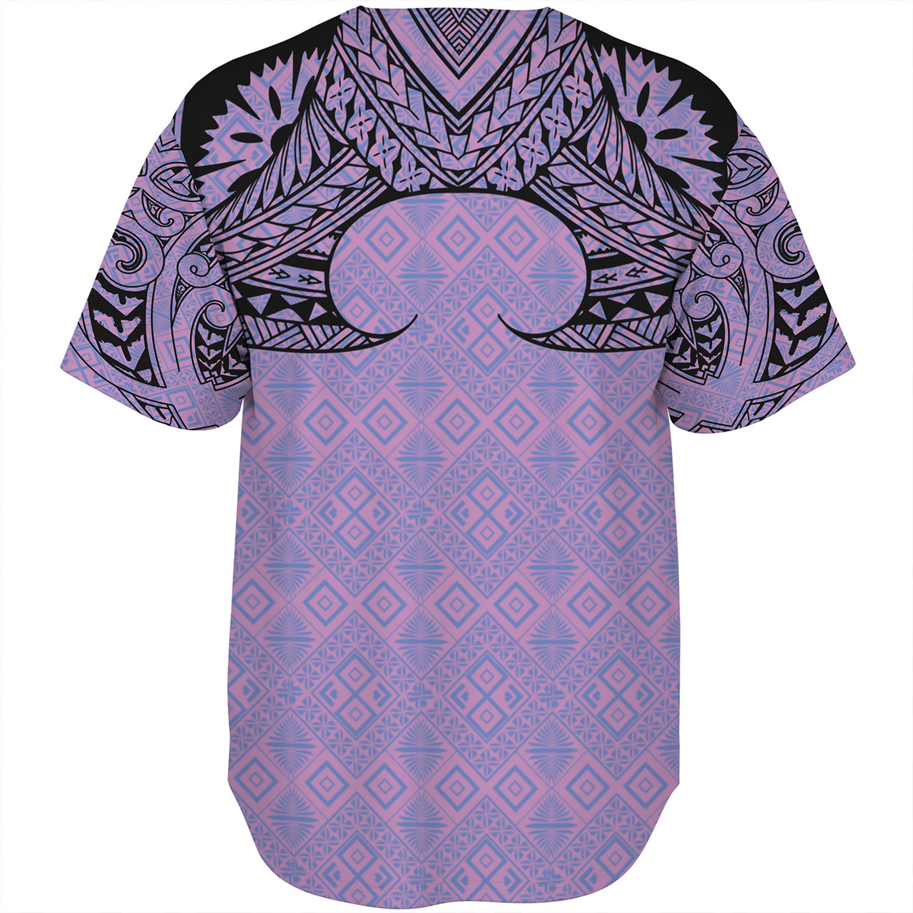 Fiji Baseball Shirt Fijian Masi Pacific Tribal Designs