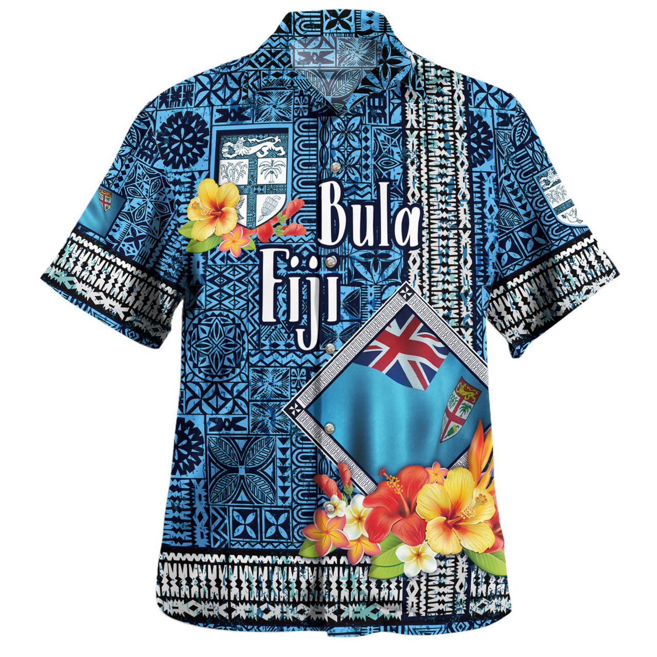 Fiji Hawaiian Shirt Bula Fiji Masi Tropical Flowers Special Design