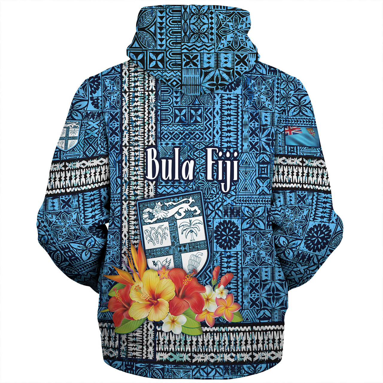 Fiji Sherpa Hoodie Bula Fiji Masi Tropical Flowers Special Design