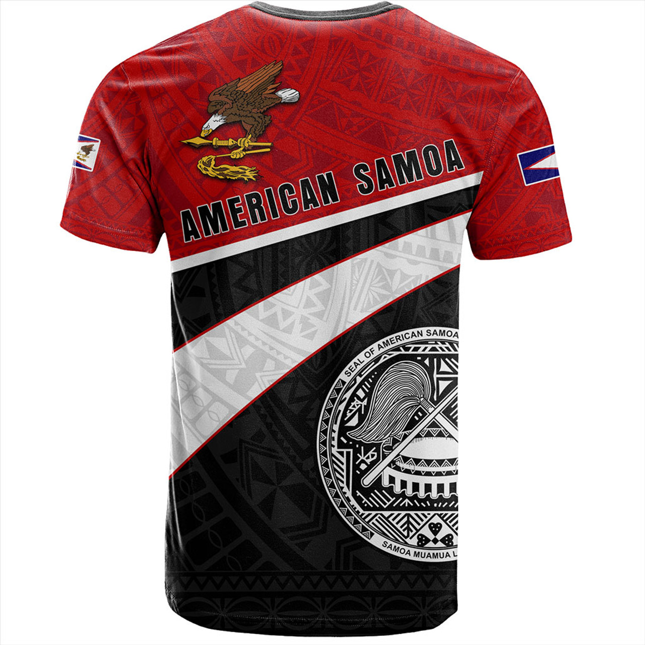 American Samoa T-Shirt Polynesian Curve Style