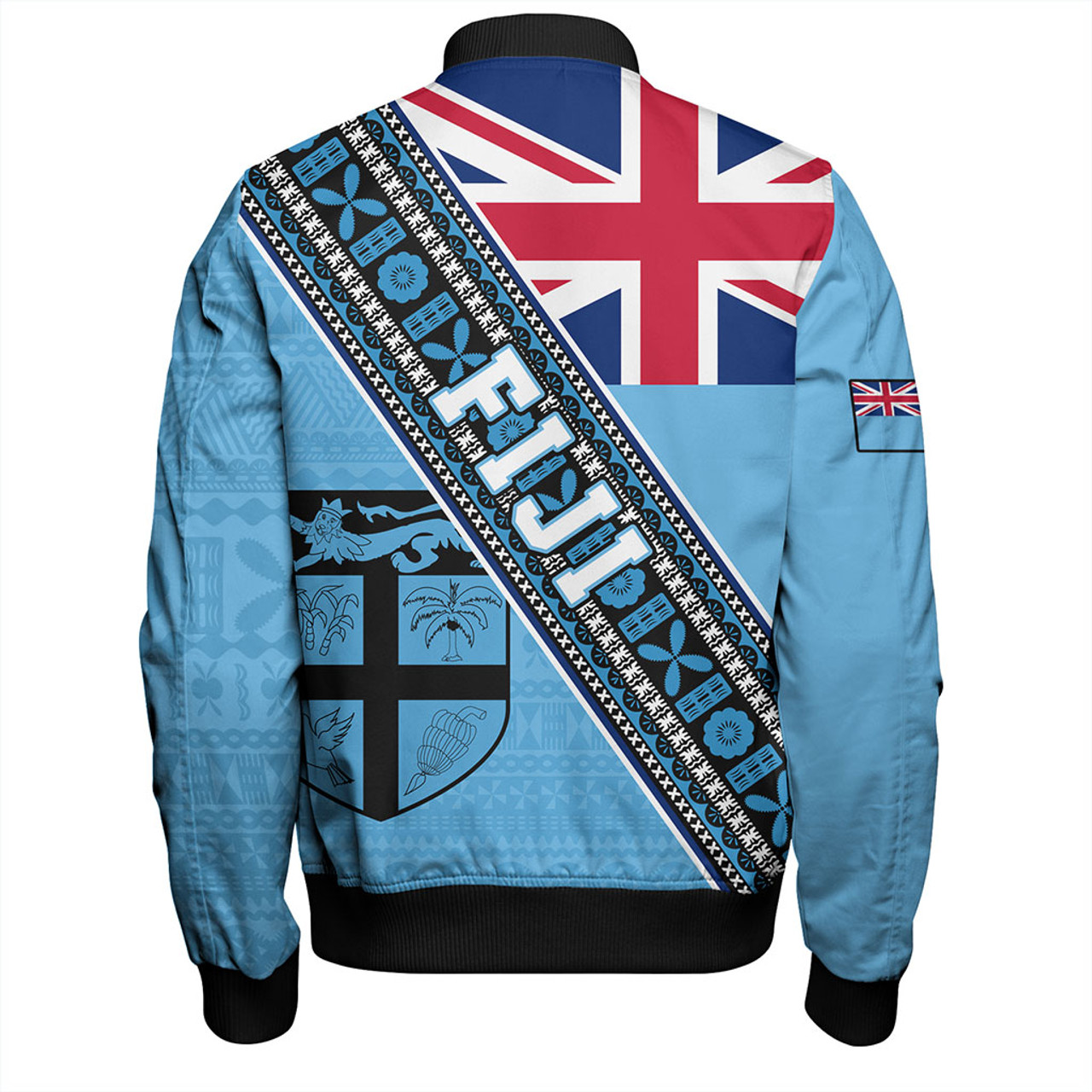 Fiji Bomber Jacket Flag And Coat Of Arms