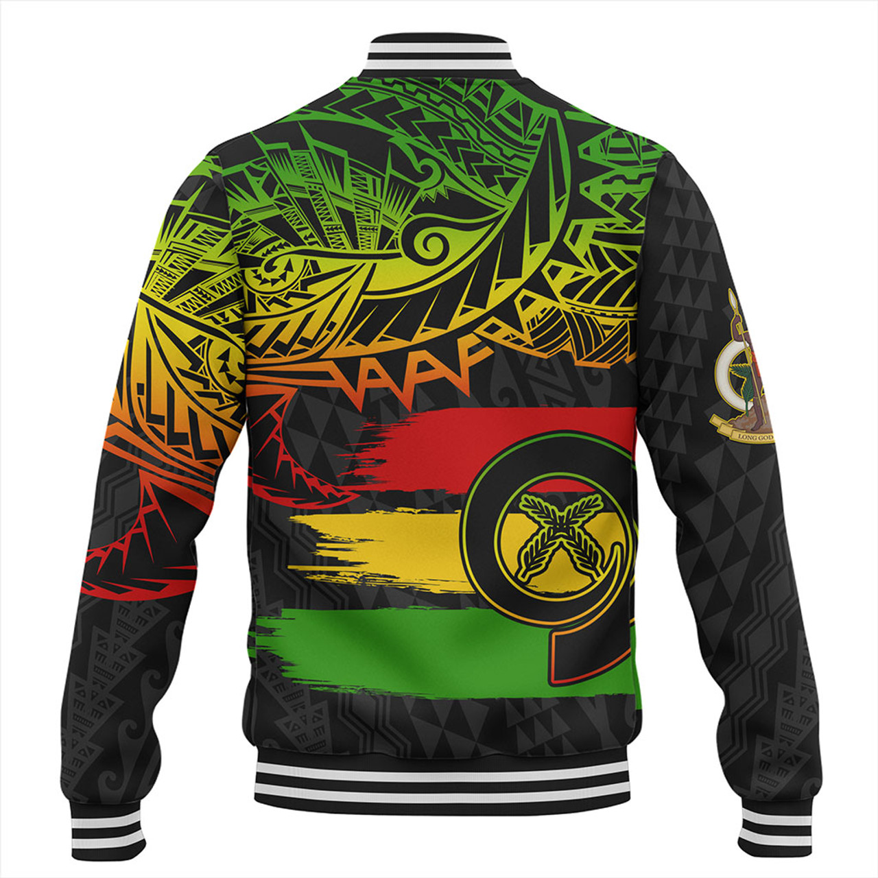 Vanuatu Baseball Jacket Tribal Grunge Flag