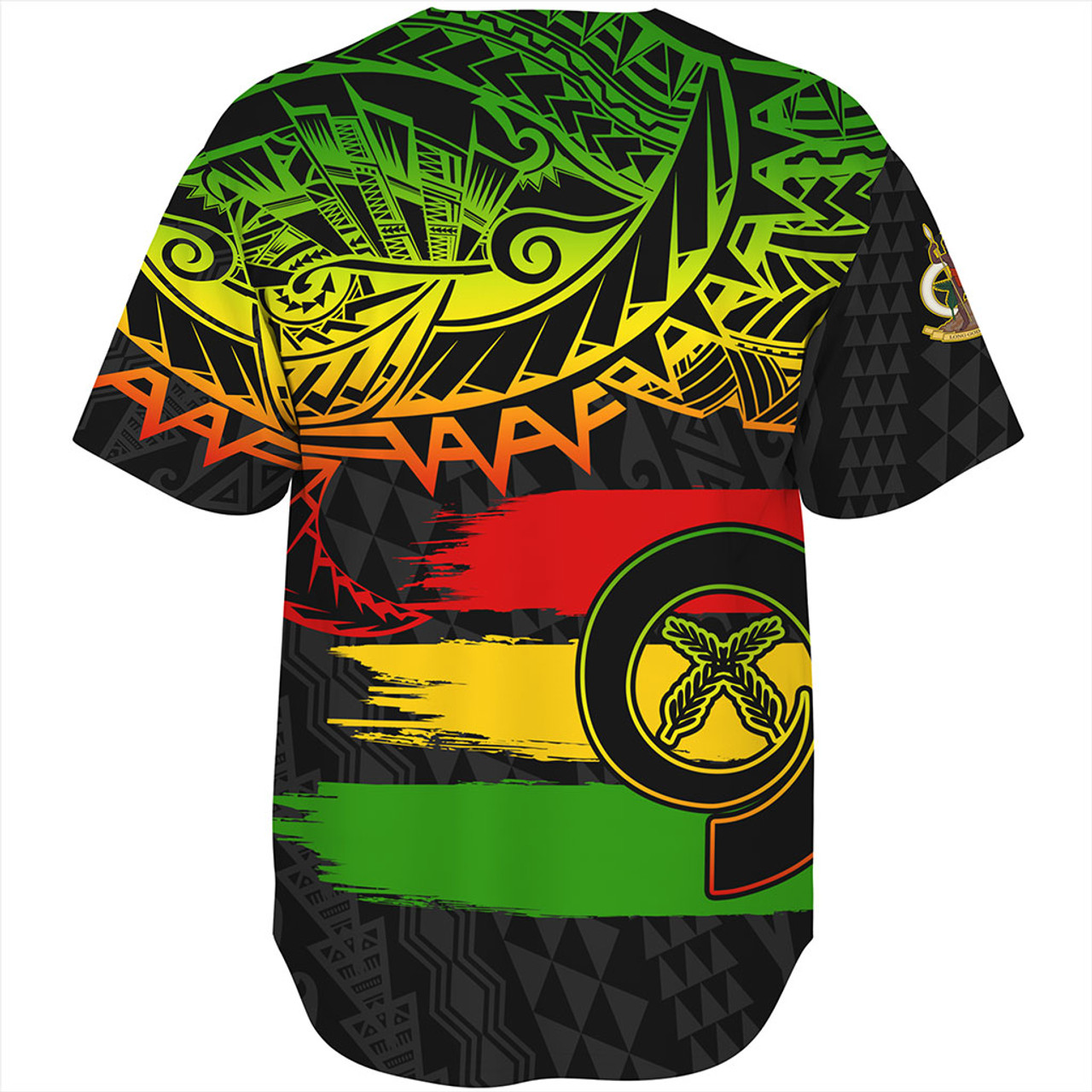Vanuatu Baseball Shirt Tribal Grunge Flag