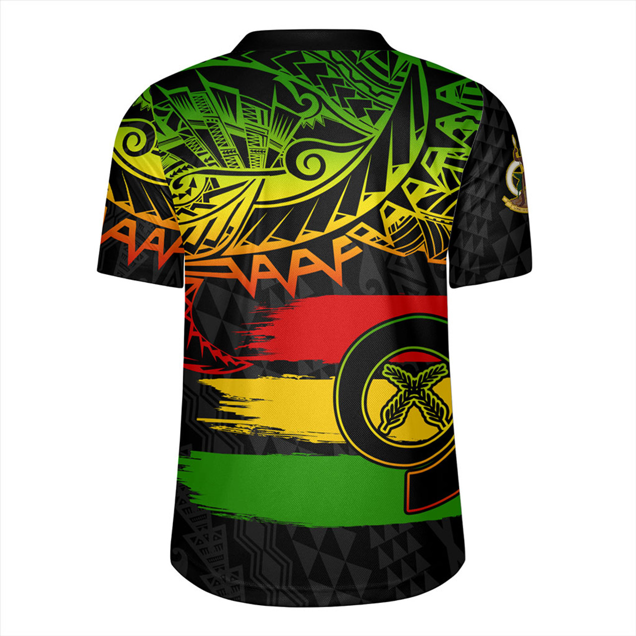 Vanuatu Rugby Jersey Tribal Grunge Flag