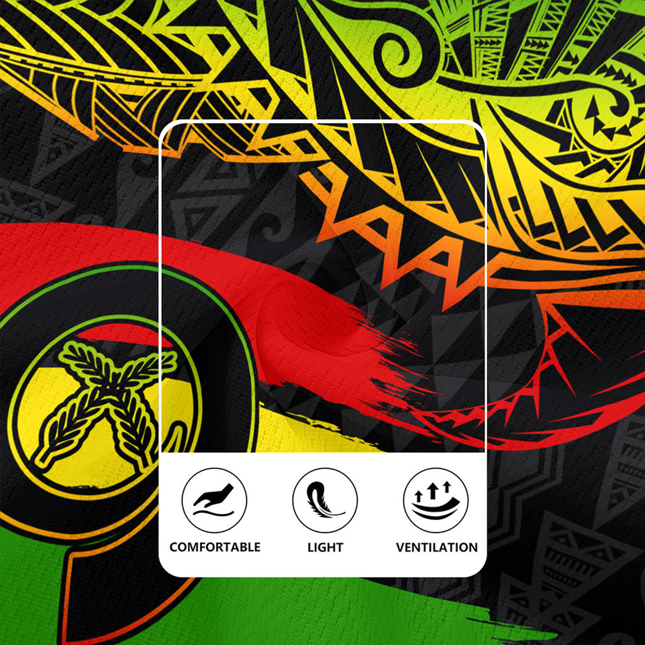 Vanuatu Rugby Jersey Tribal Grunge Flag