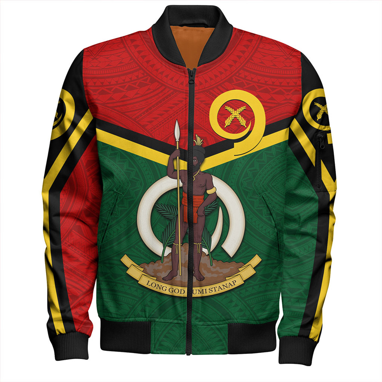 Vanuatu Bomber Jacket Tribal Flag Sport Style