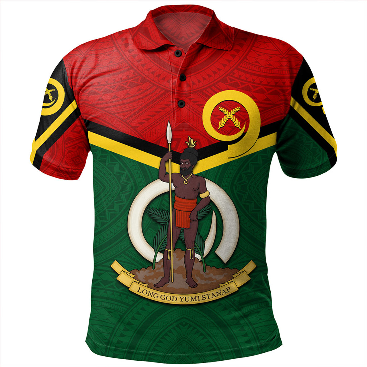 Vanuatu Polo Shirt Tribal Flag Sport Style