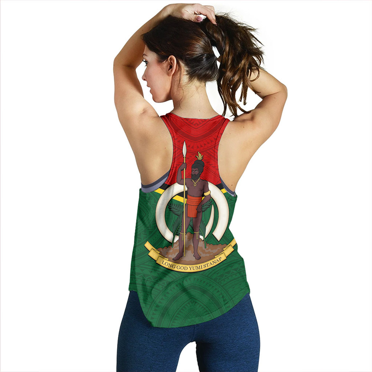 Vanuatu Women Tank Tribal Flag Sport Style