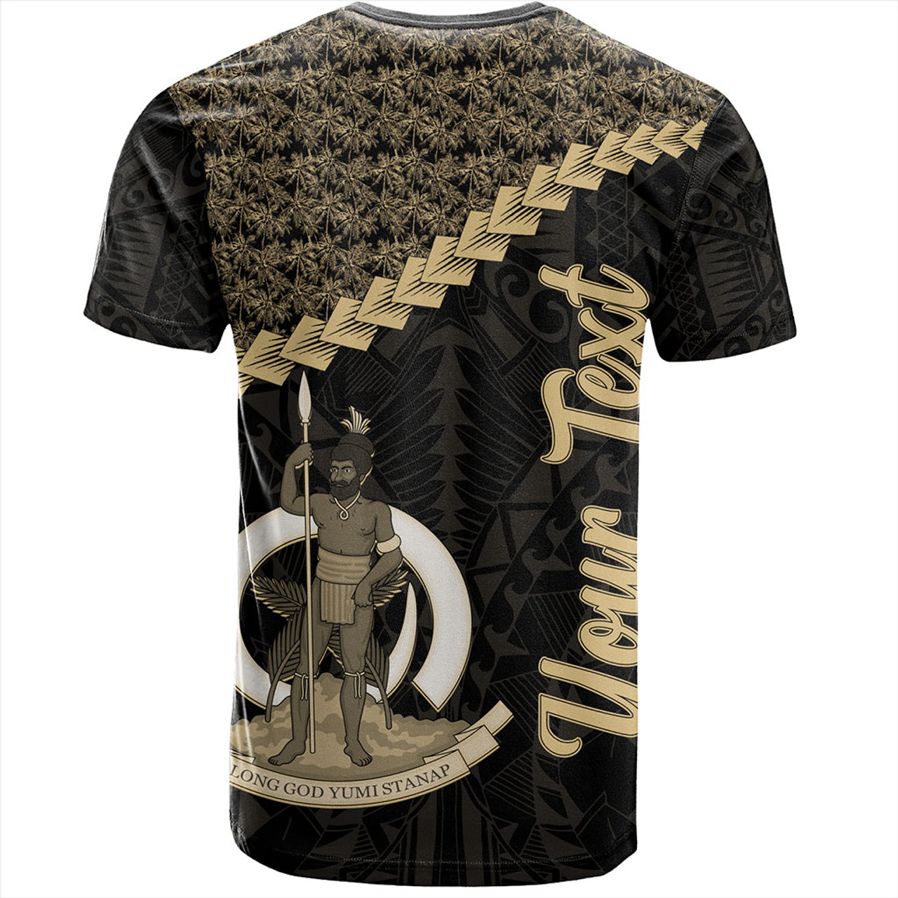 Vanuatu T-Shirt Custom Melanesia Tribal Golden Coconut