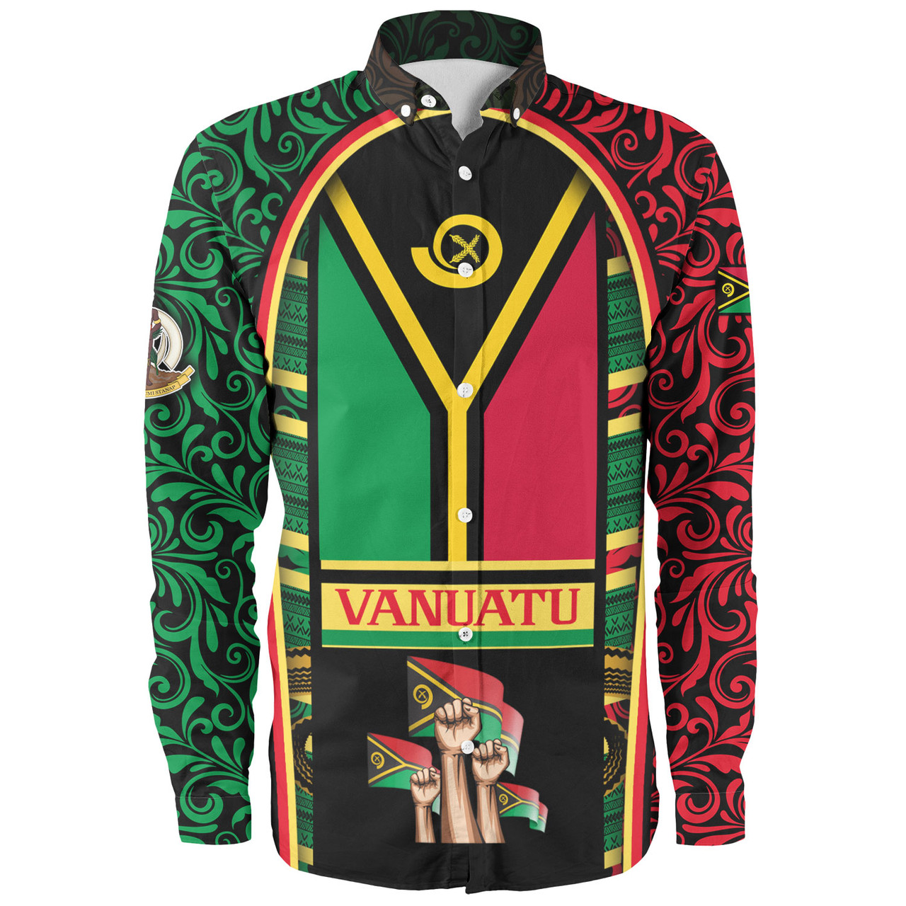 Vanuatu Long Sleeve Shirt Happy Independence Day Vanuatu Design