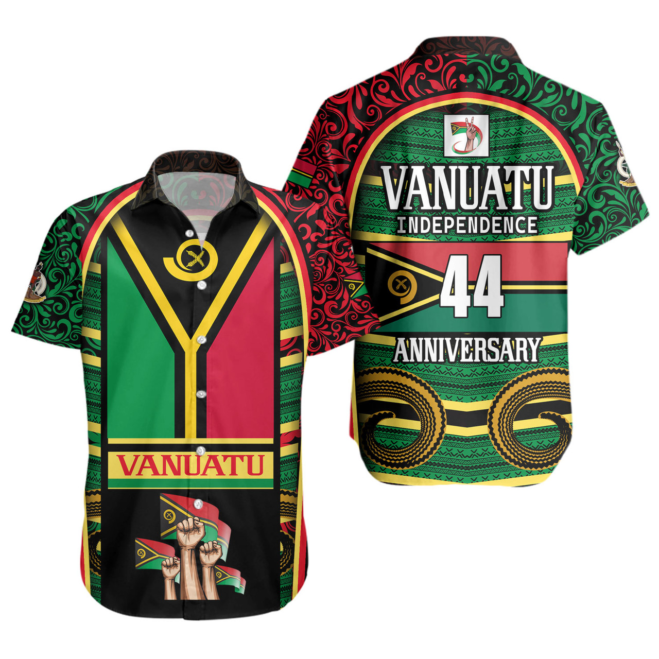 Vanuatu Short Sleeve Shirt Happy Independence Day Vanuatu Design