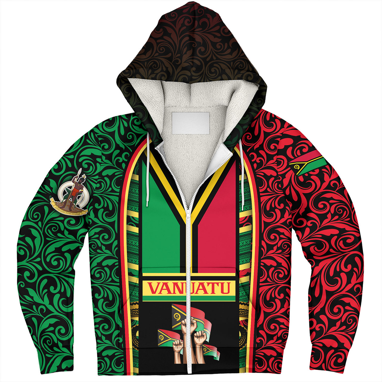 Vanuatu Sherpa Hoodie Happy Independence Day Vanuatu Design