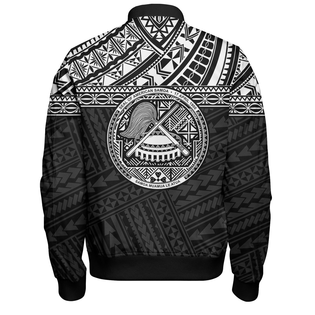 American Samoa Bomber Jacket Custom Polynesian Black Version