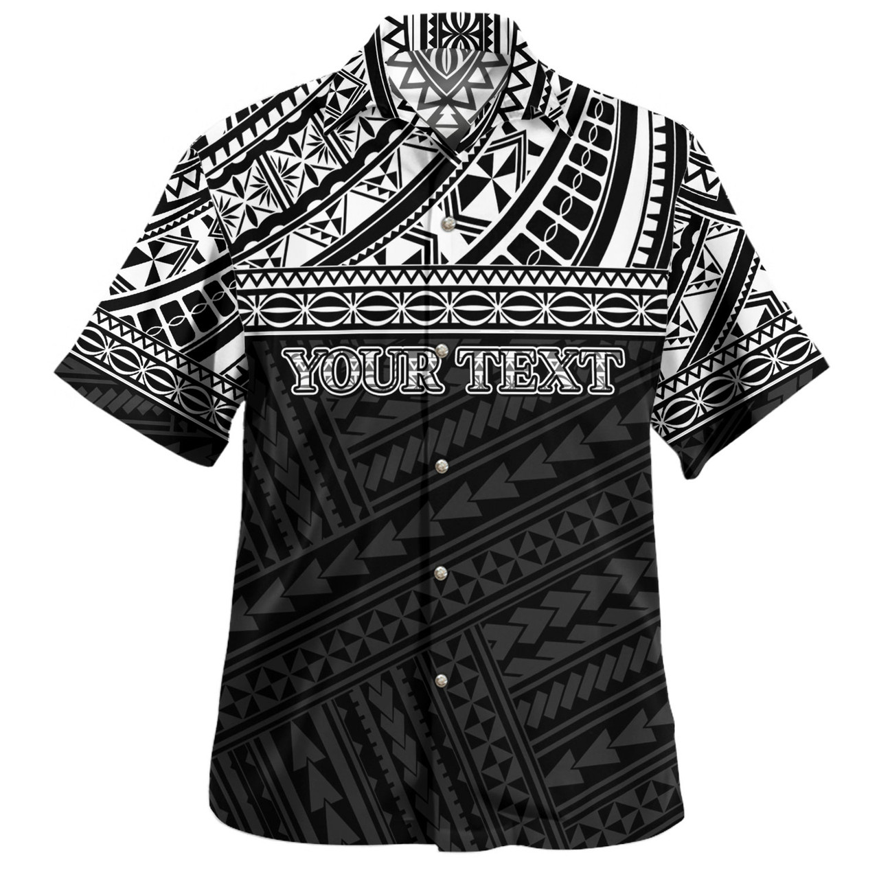 American Samoa Hawaiian Shirt Custom Polynesian Black Version