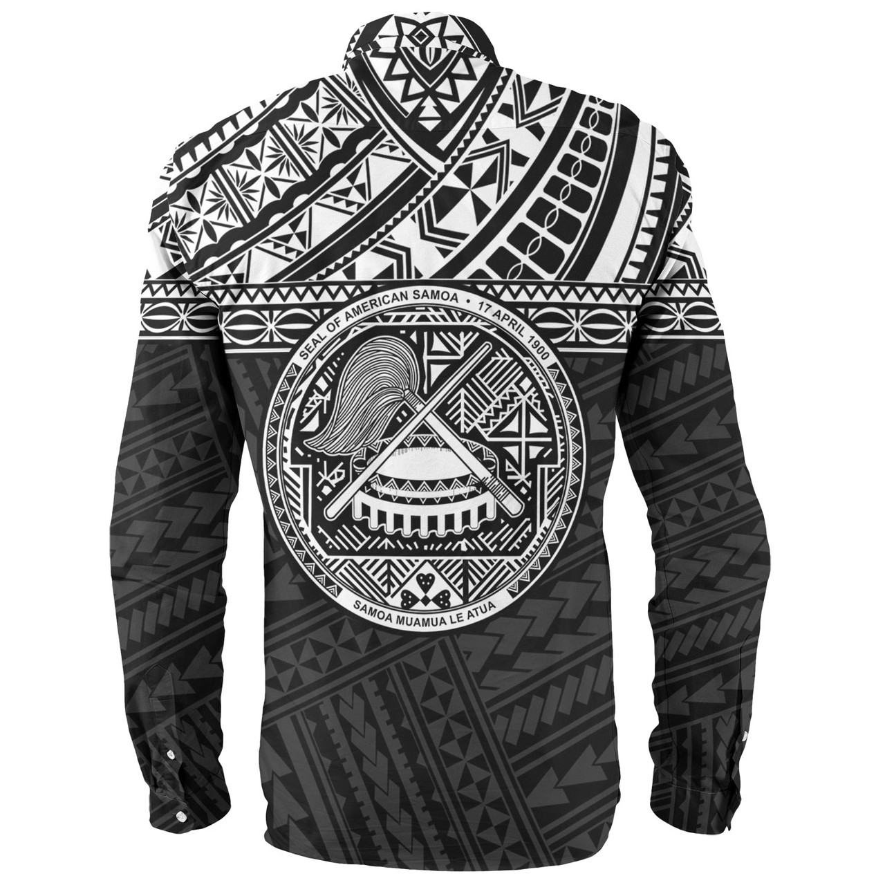 American Samoa Long Sleeve Shirt Custom Polynesian Black Version
