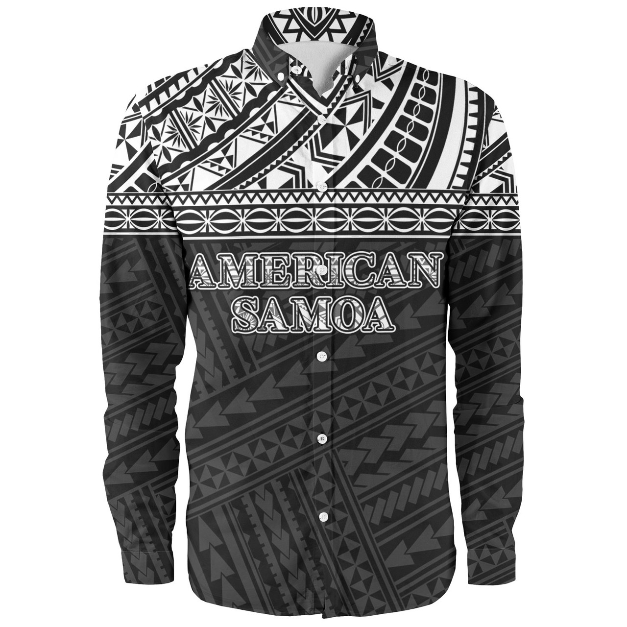 American Samoa Long Sleeve Shirt Custom Polynesian Black Version