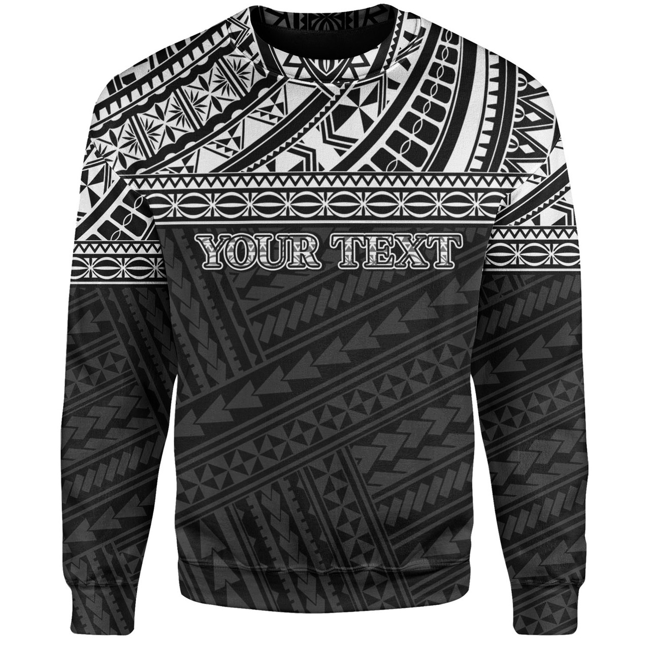 American Samoa Sweatshirt Custom Polynesian Black Version