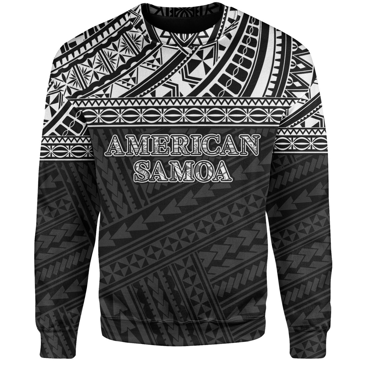 American Samoa Sweatshirt Custom Polynesian Black Version