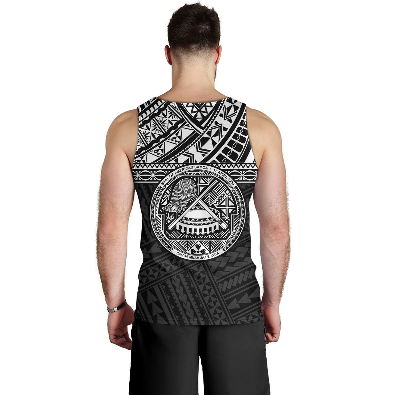 American Samoa Tank Top Custom Polynesian Black Version